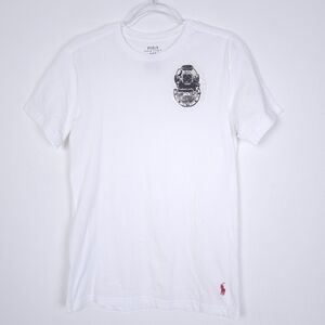 Polo Ralph Lauren White Tee with DIY vintage diver helmet graphic size M